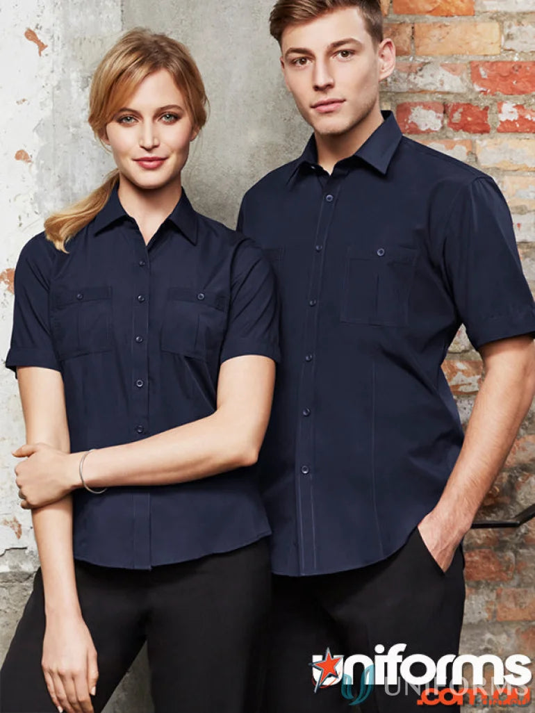Matching navy blue Bondi short sleeve shirts from Biz Collection Ladies for women