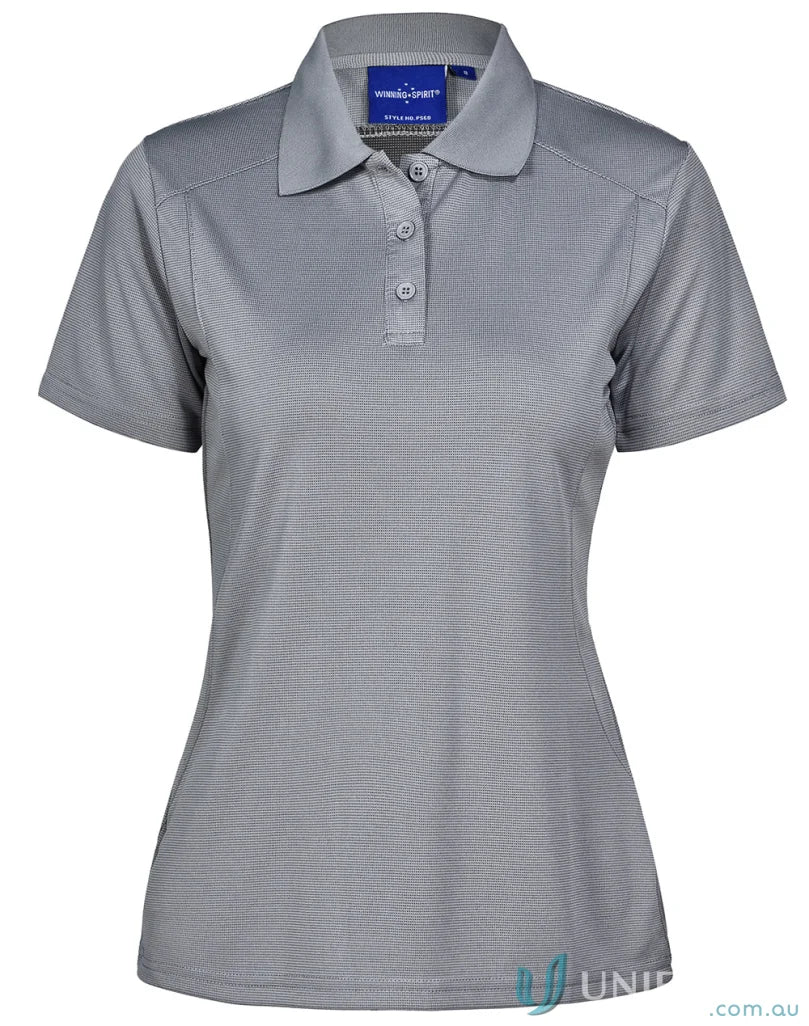 Gray ladies breathable bamboo charcoal polo shirt made with eco-friendly bamboo charcoal fabric