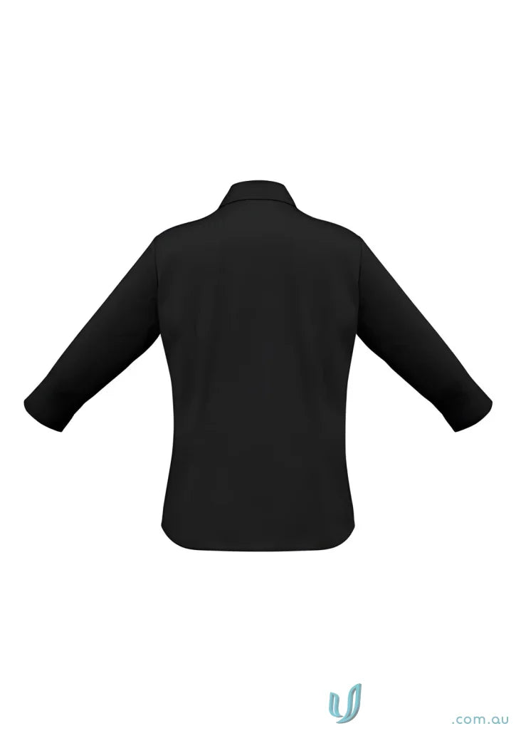 Ladies Metro Biz Collection black long-sleeved Chelsea Stretch 3Q Shirt for ladies metro style