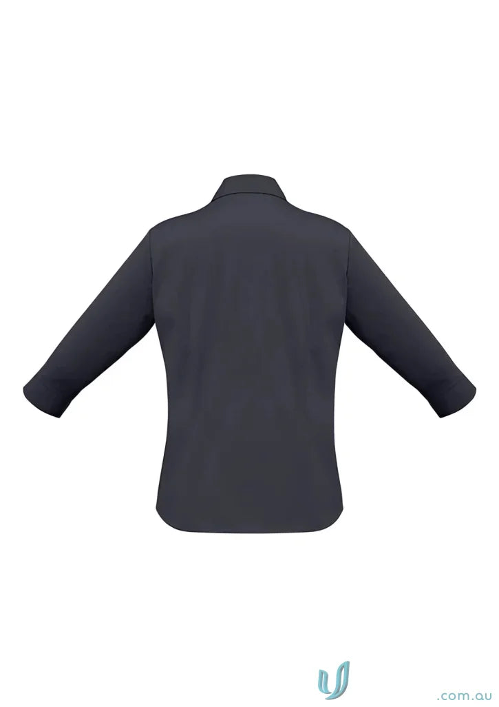Ladies Chelsea Stretch 3Q Shirt in dark gray for ladies metro biz collection sleeve shirt