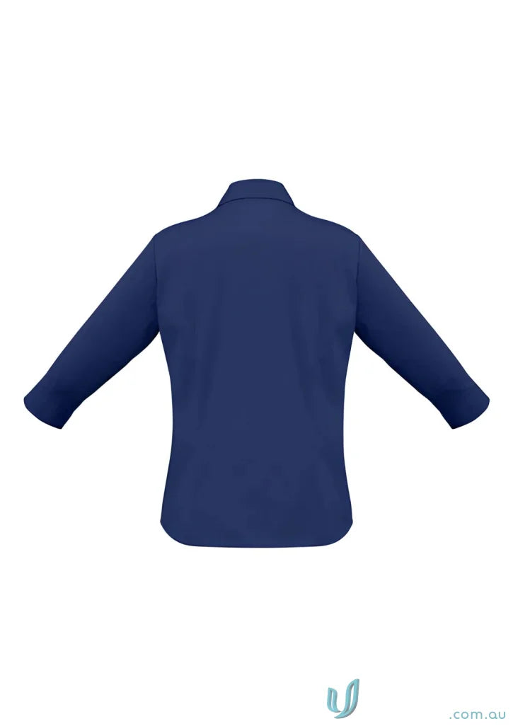 Ladies Chelsea Stretch 3Q Shirt navy blue collared ladies metro sleeve shirt for biz collection