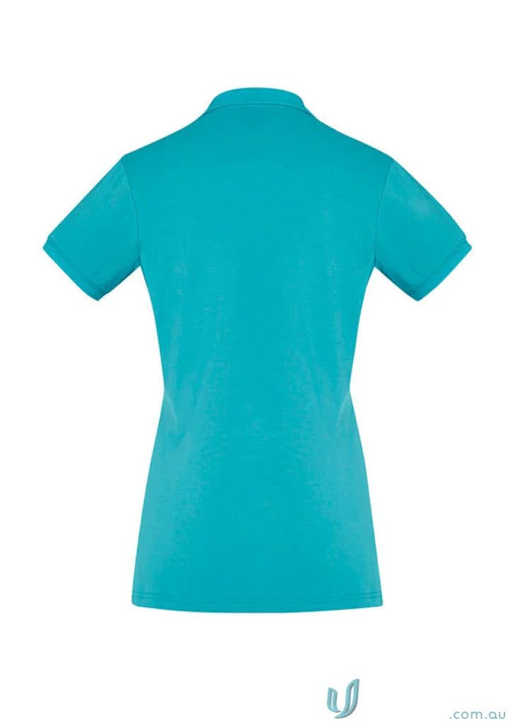 Ladies City Polo short sleeve polo in vibrant teal for stylish women