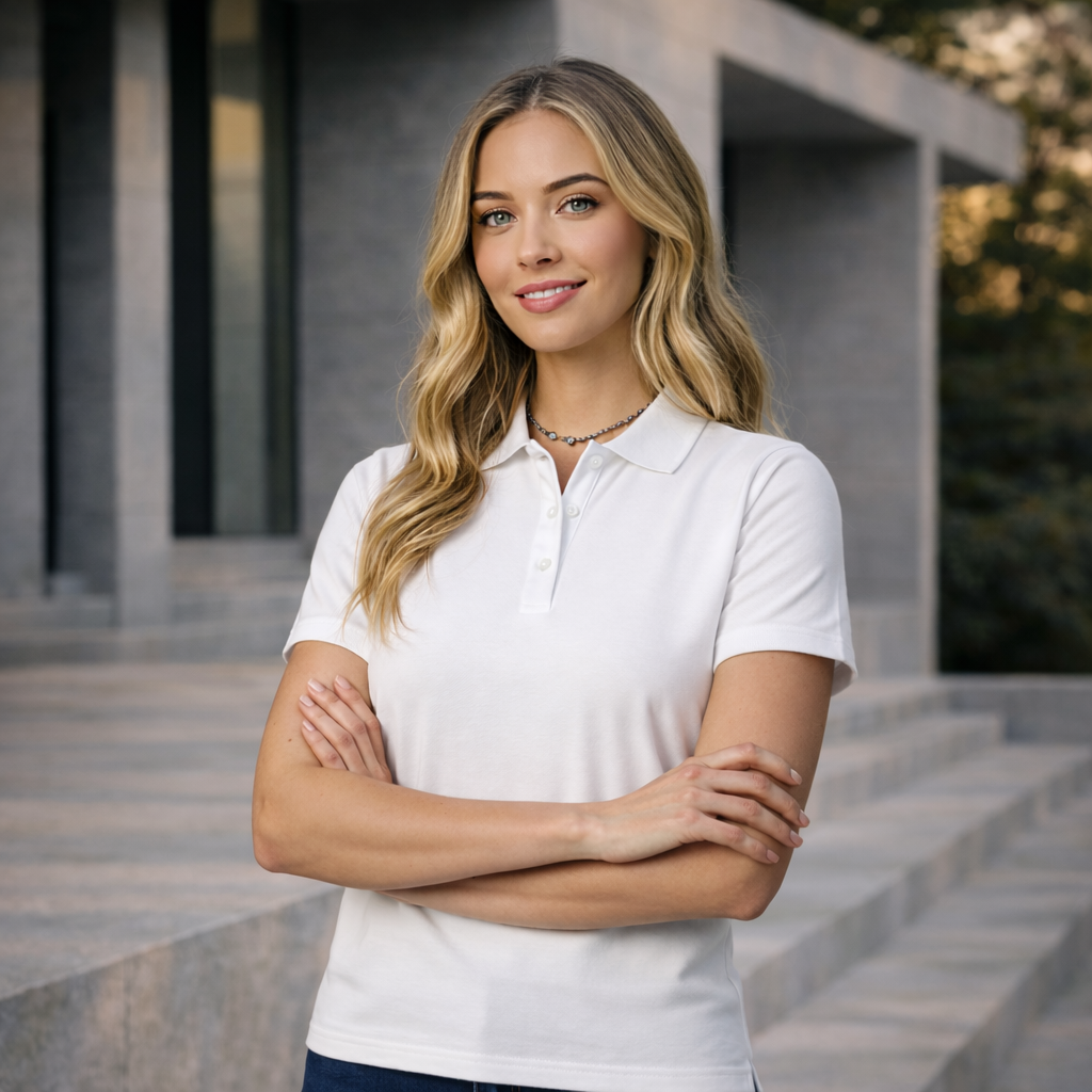 Biz collection womens cotton ice polo short sleeve white ladies shirt