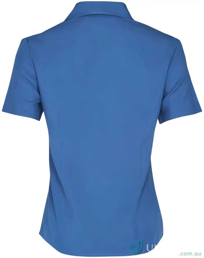 Blue short-sleeved Collared Shirt from Winning Spirit Ladies CoolDry Health Shirt collection