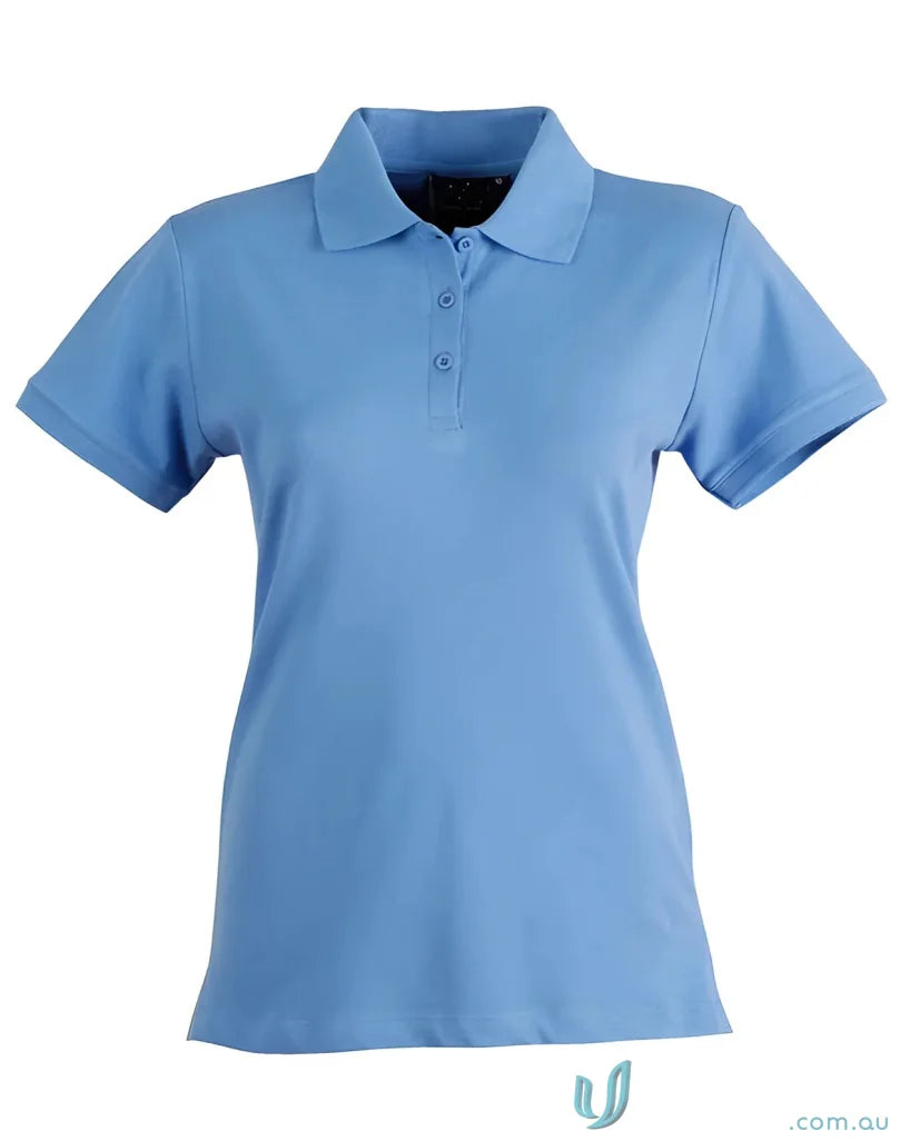 Light blue Winning Spirit Ladies Cotton Stretch Pique Polo from PS56 Darling Harbour