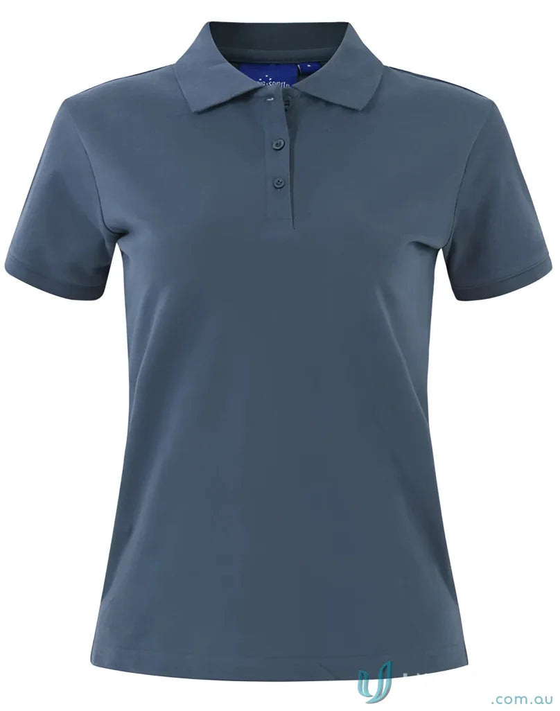 Blue short-sleeved polo shirt from Winning Spirit Ladies PS56 Darling Harbour