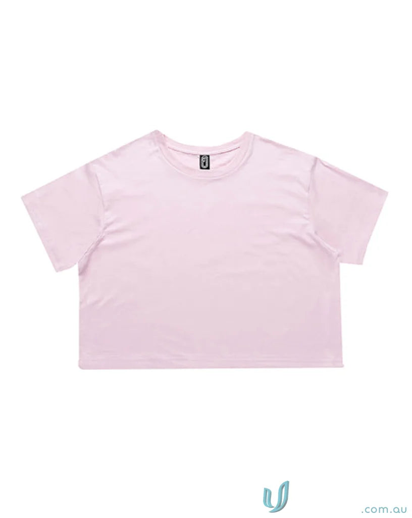 Light pink Ladies Crop Tee short-sleeved crop top perfect for casual uniforms