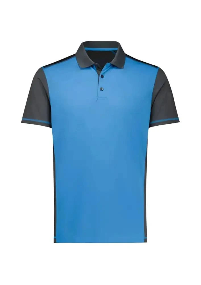 Ladies Dart Polo in blue and gray with honeycomb knit fabric from Biz Collection Ladies