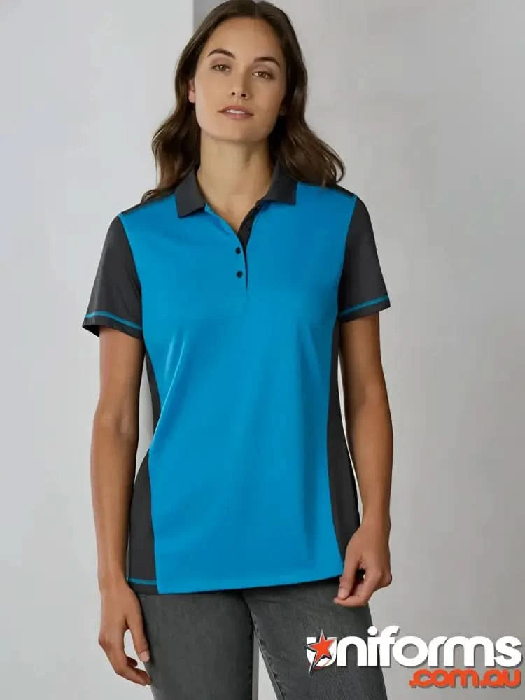 Ladies Dart Polo in honeycomb knit fabric from Biz Collection Ladies, stylish two-tone polo shirt