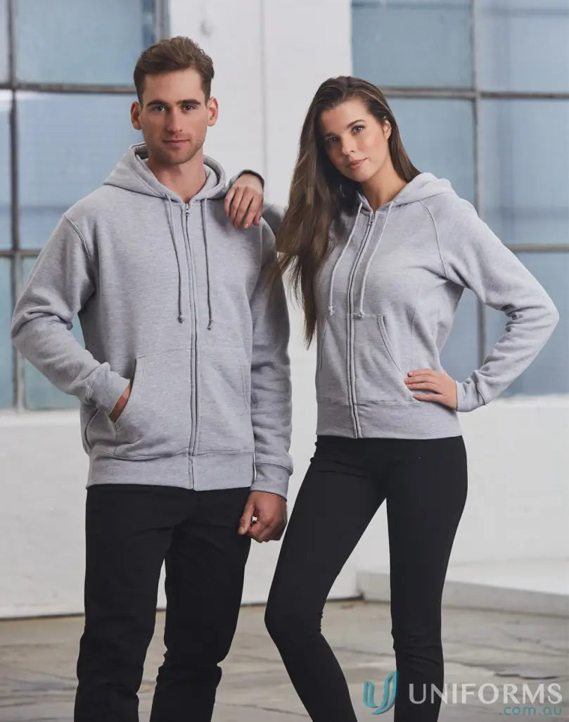 Matching gray ladies double bay zip hoodie from the FL04 Double Bay collection