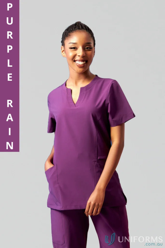 Purple Ladies Ellen Scrub Top from City Collection Nurses with stylish princess seams