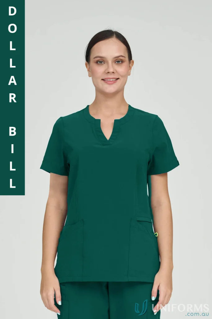 Green Ladies Ellen Scrub Top with princess seams from City Collection Nurses