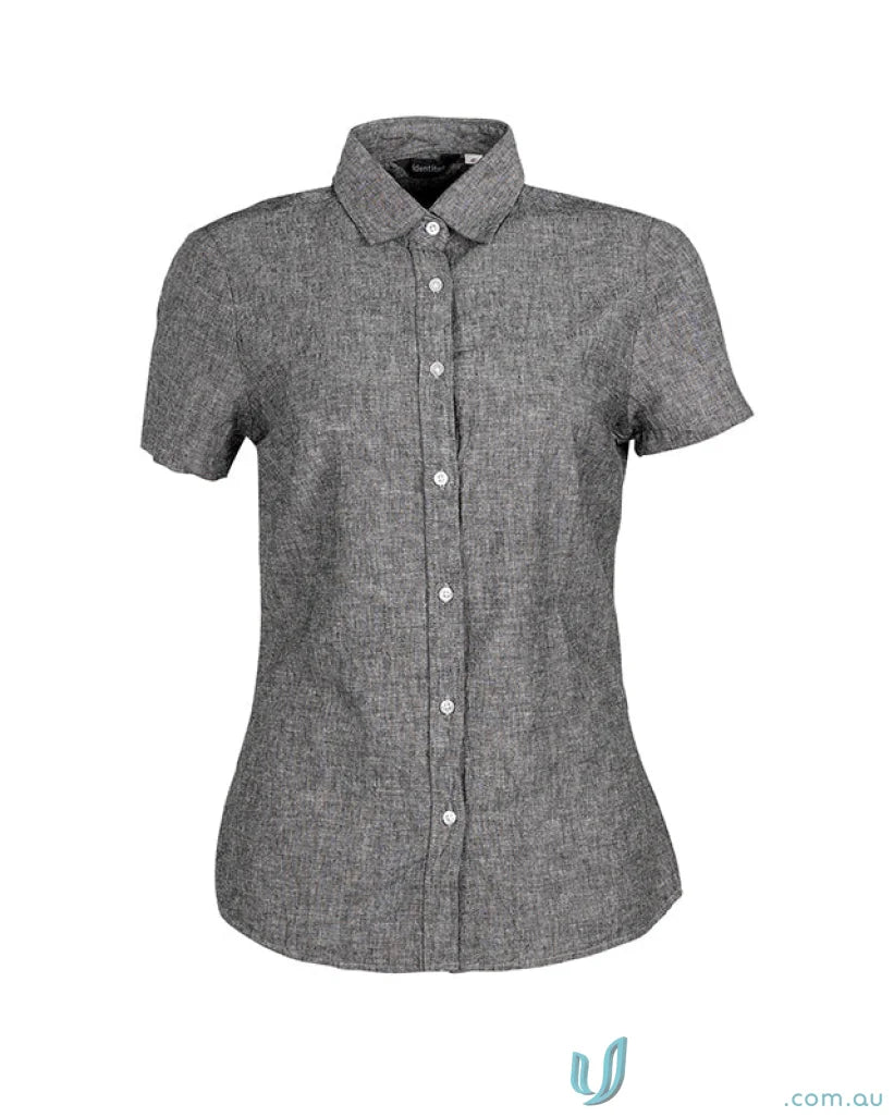 Gray short sleeve linen cotton shirt from Ladies Floyd S/S Linen Cotton Shirt