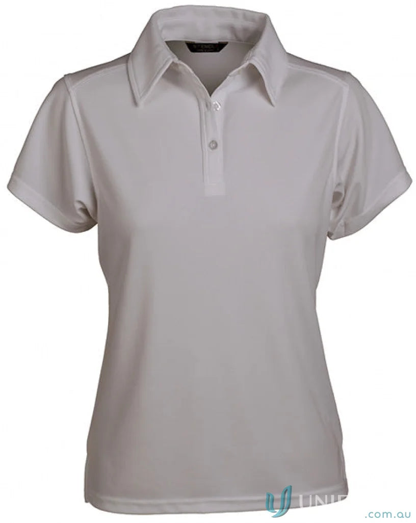 Ladies Glacier Polo white short-sleeved workwear uniform for women