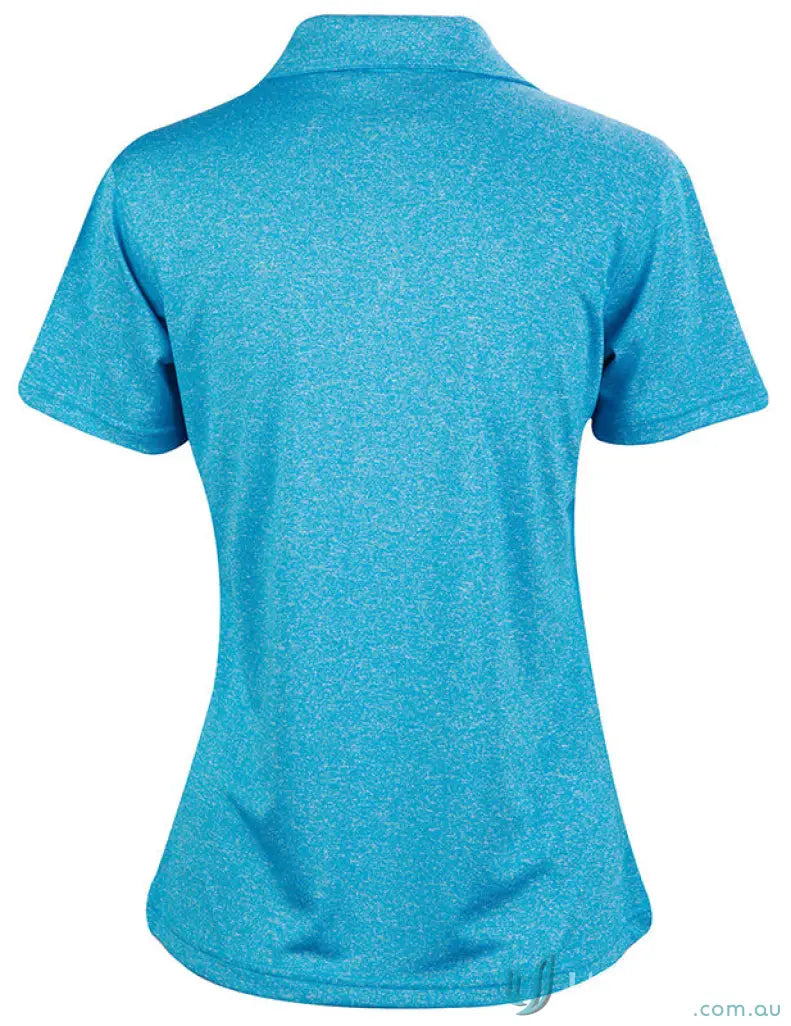 Ladies Harland turquoise polo shirt with rapid cool cationic fabric and reflective piping