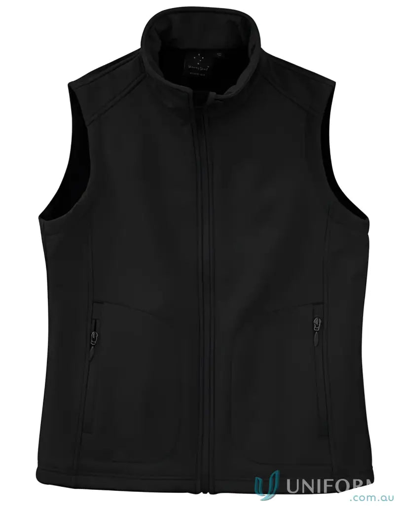 Black jk26 ladies softshell vest from Ladies HiTech Softshell collection, softshell hi-tech vest