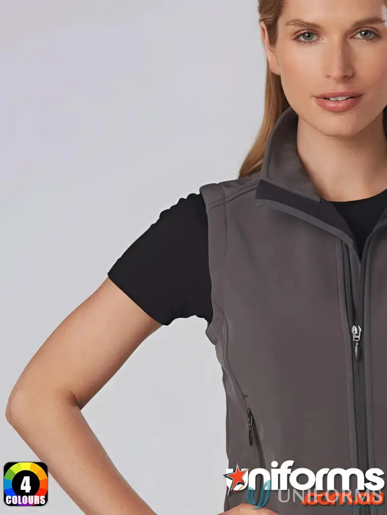 Gray softshell vest from JK26 Ladies Softshell collection, perfect softshell Hi-Tech Vest look