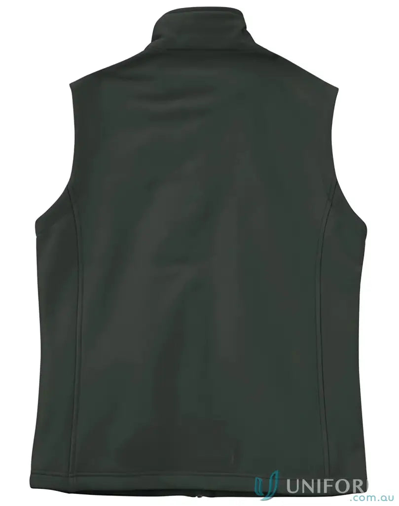 Jk26 ladies softshell sleeveless dark green softshell vest for women in ladies hitech softshell collection