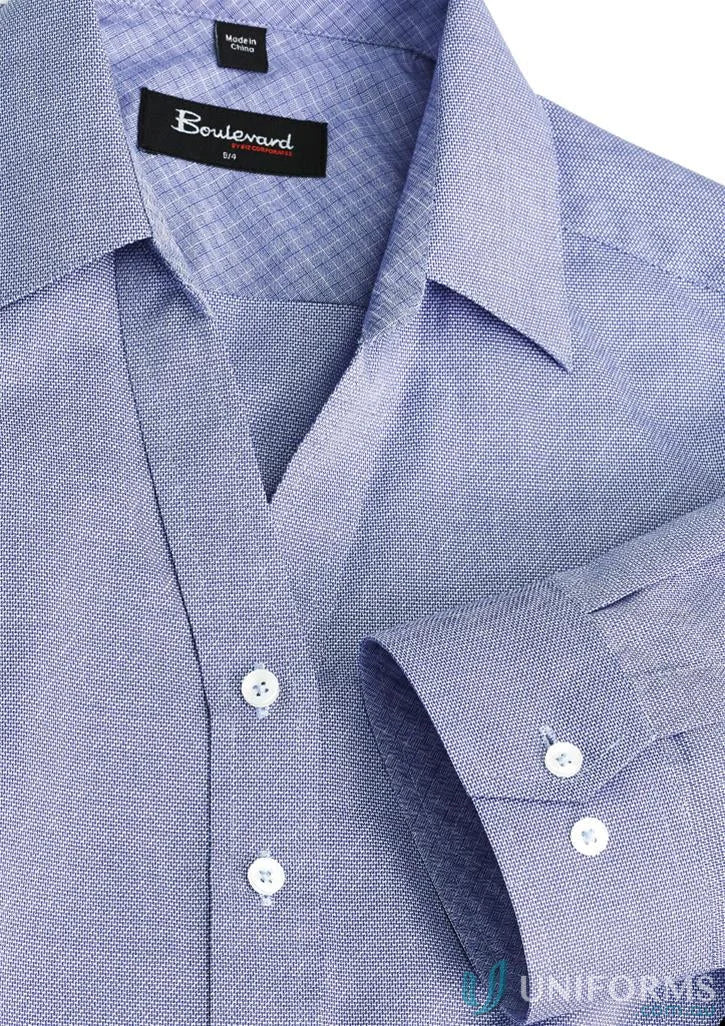 Ladies Hudson Cotton 3qtr shirt in blue, perfect for casual real estate days