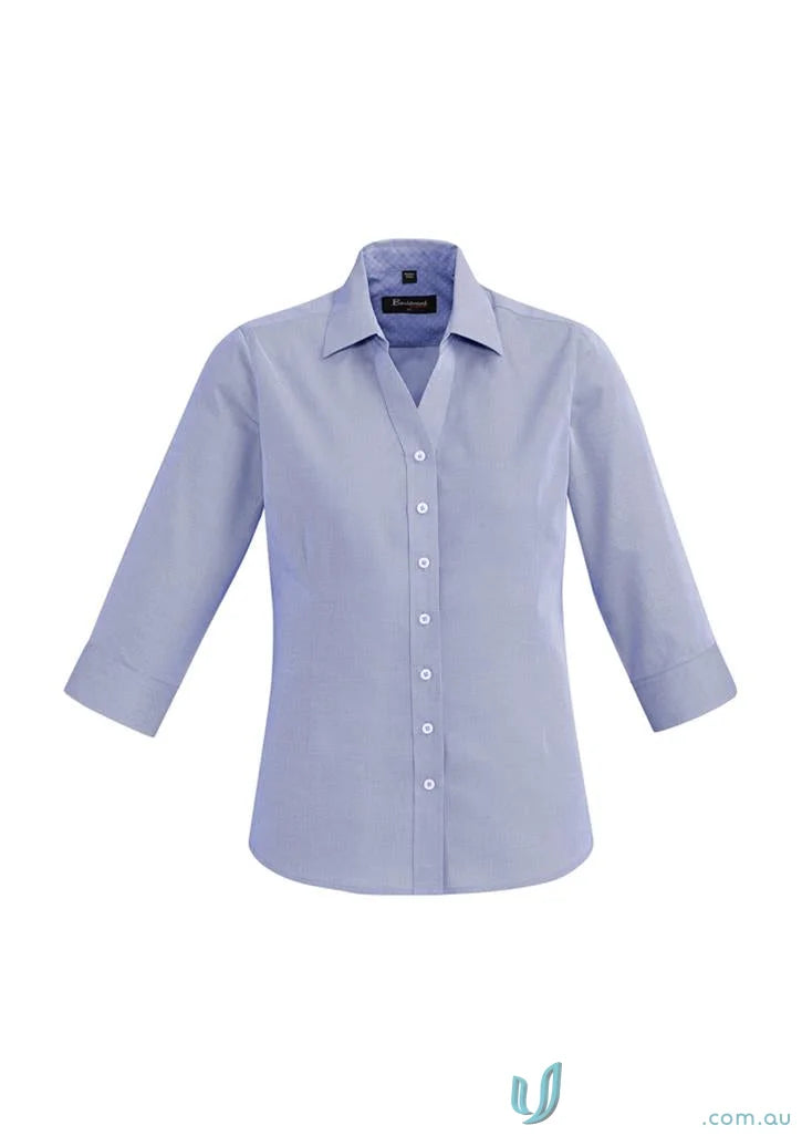 Light blue ladies Hudson cotton 3qtr shirt perfect for real estate work