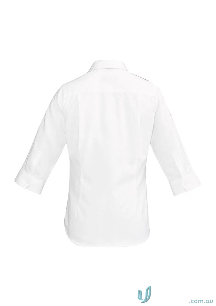 White ladies Hudson Cotton 3qtr shirt perfect for real estate casual wear