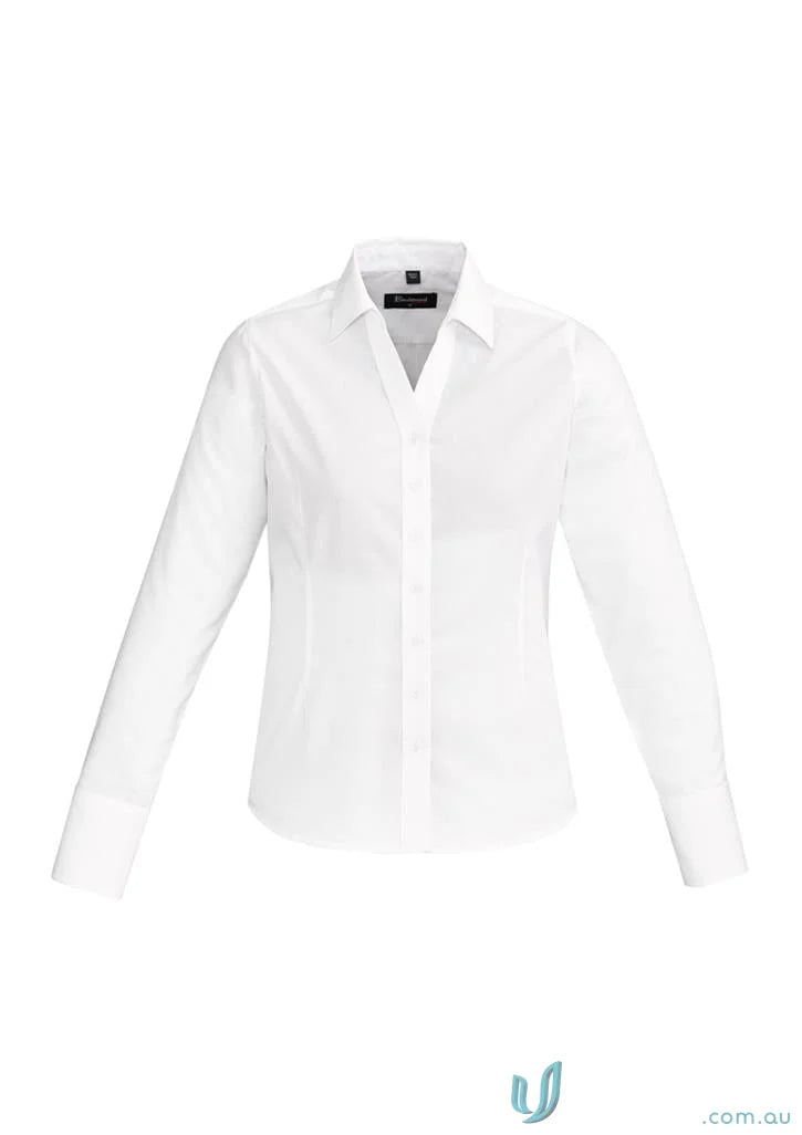 Ladies Hudson Cotton Long Sleeve Shirt in yarn-dyed cotton for a stylish look