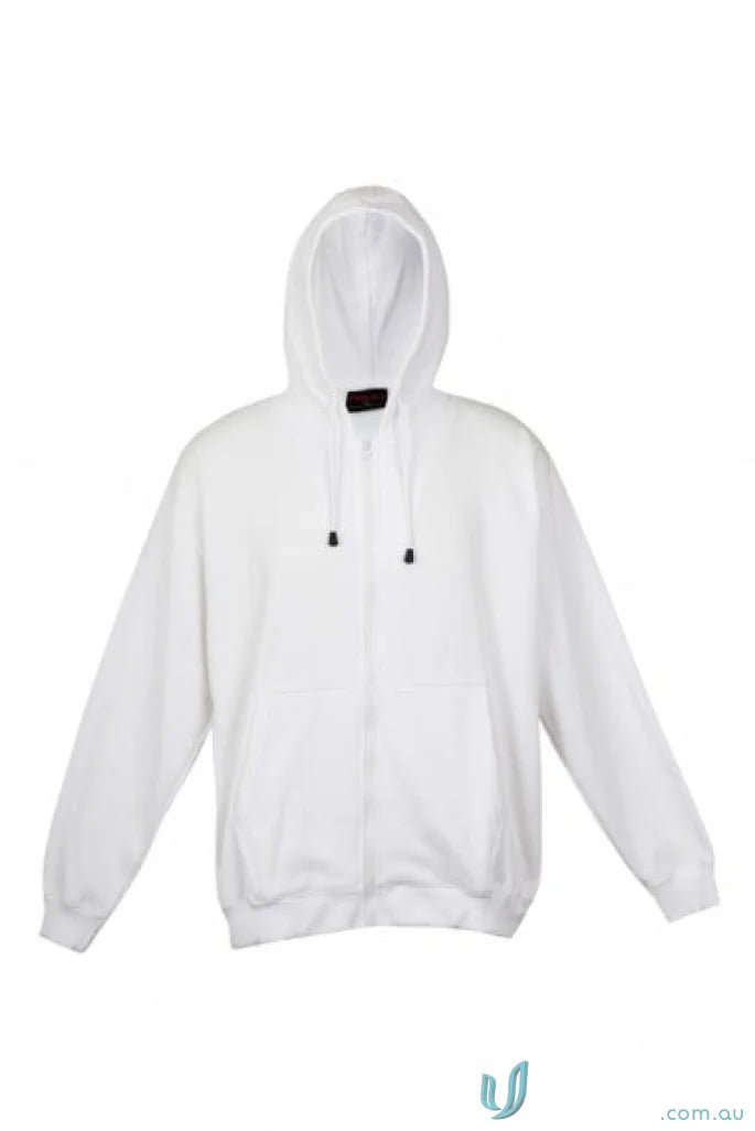 White hooded sweatshirt perfect for uniforms and workwear, Ladies Zip Hoodie with Pocket