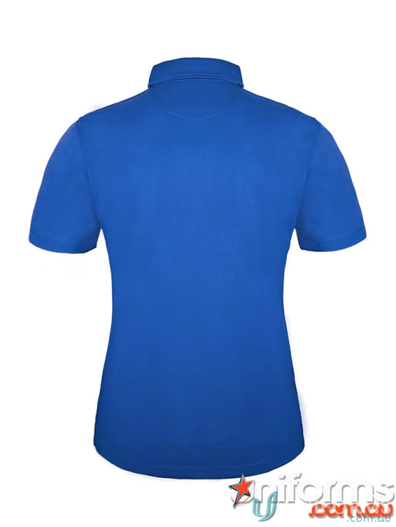 Ladies Kahve Polos in royal blue cationic polyester perfect for uniforms and workwear
