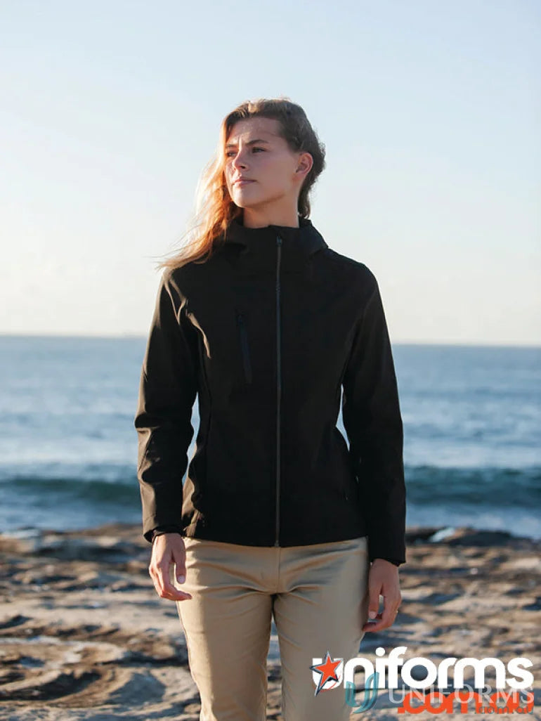 Woman wearing Ladies Kepler Jacket with double-knit mesh interior in a premium urban style