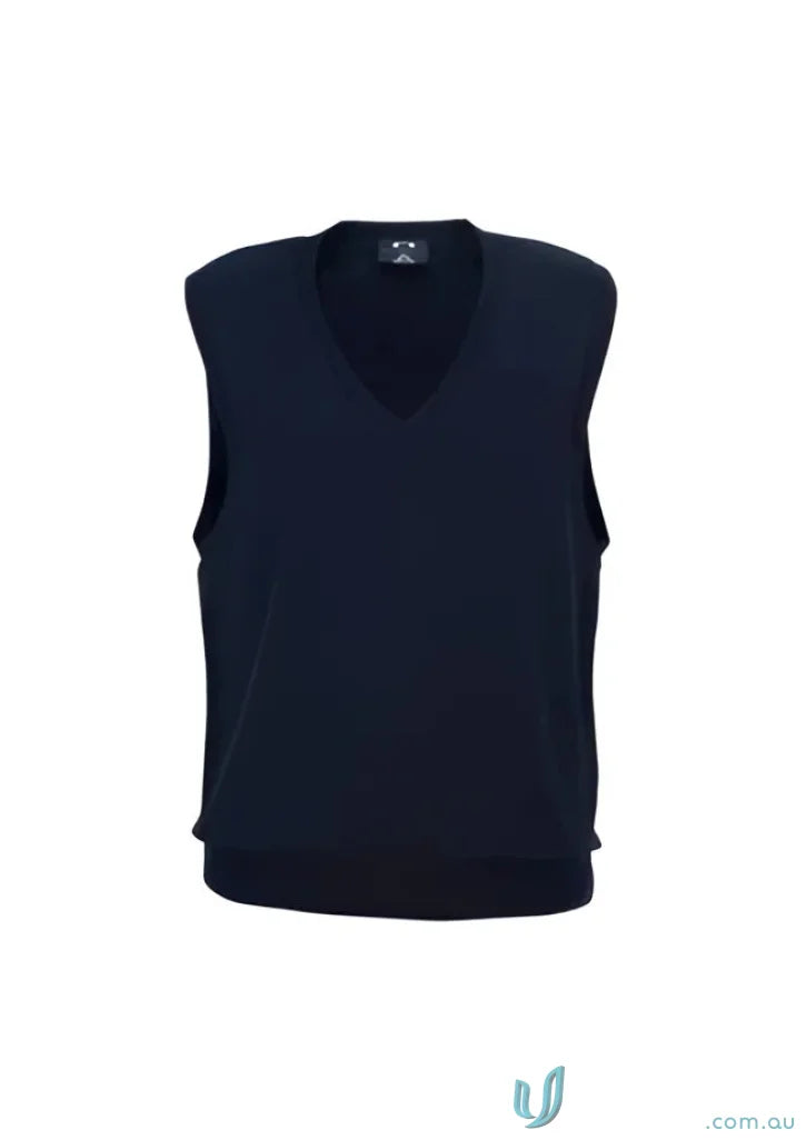 Navy blue ladies knit vest V-neck sweater vest for ladies knit and casual style