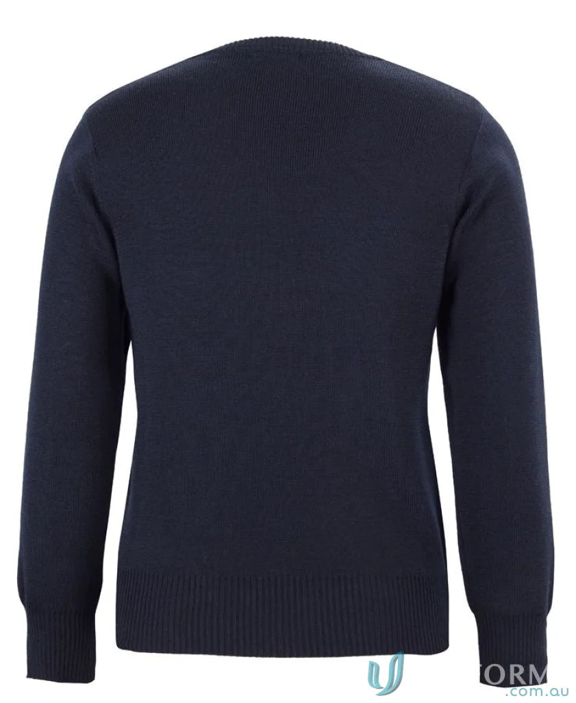 Navy blue ladies knitted jumper in urban fit with needle 12-gauge knit style