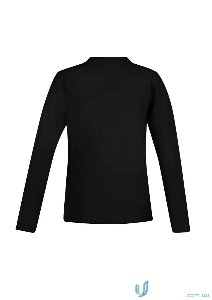 Ladies Krue LS Polo in black, p400ll long sleeve polo from Biz Collection Ladies