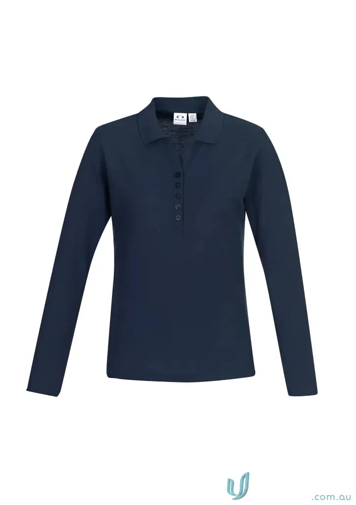 Navy long sleeve polo shirt from Biz Collection Ladies Krue LS Polo p400ll