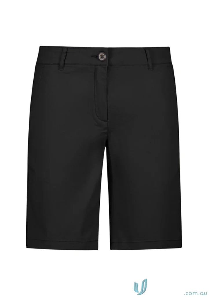 Black tailored shorts from the Ladies Lawson Chino Short BS021L Biz Collection for womens Lawsons