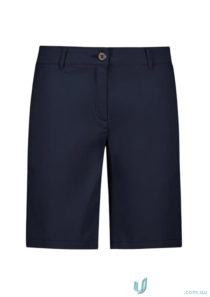 Navy blue Ladies Lawson Chino Short from BS021L Biz Collection, perfect womens Lawson Chino