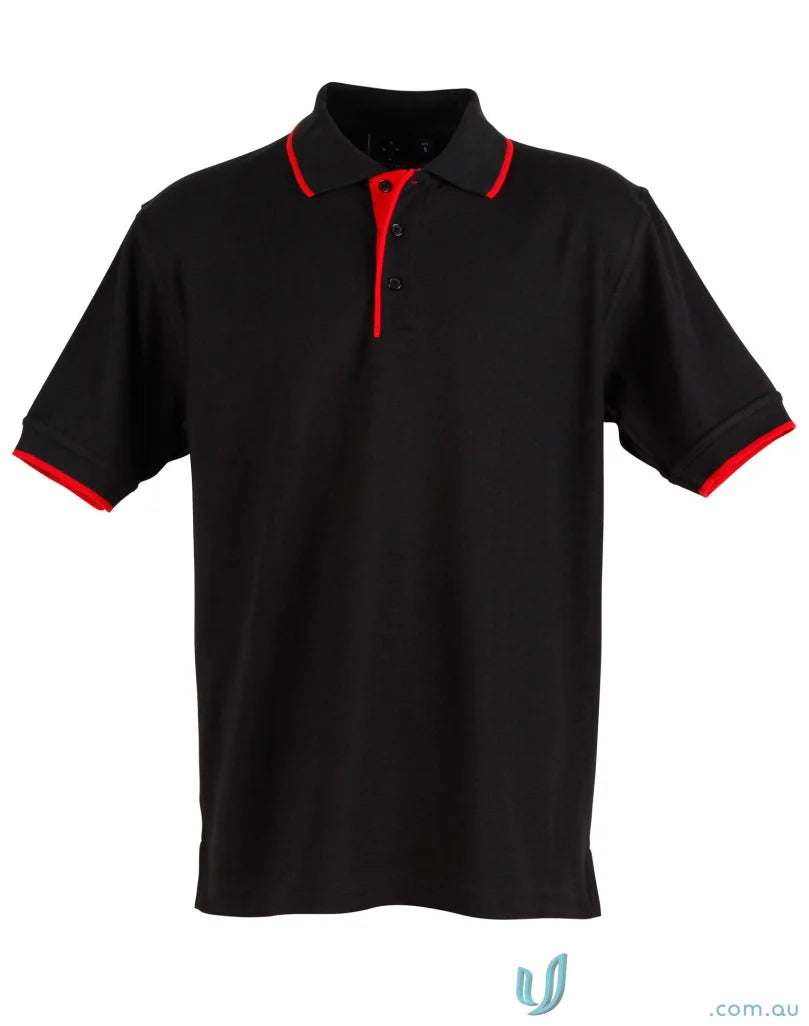 Winning Spirit Ladies Liberty Pique Polo shirt with black and red trim style