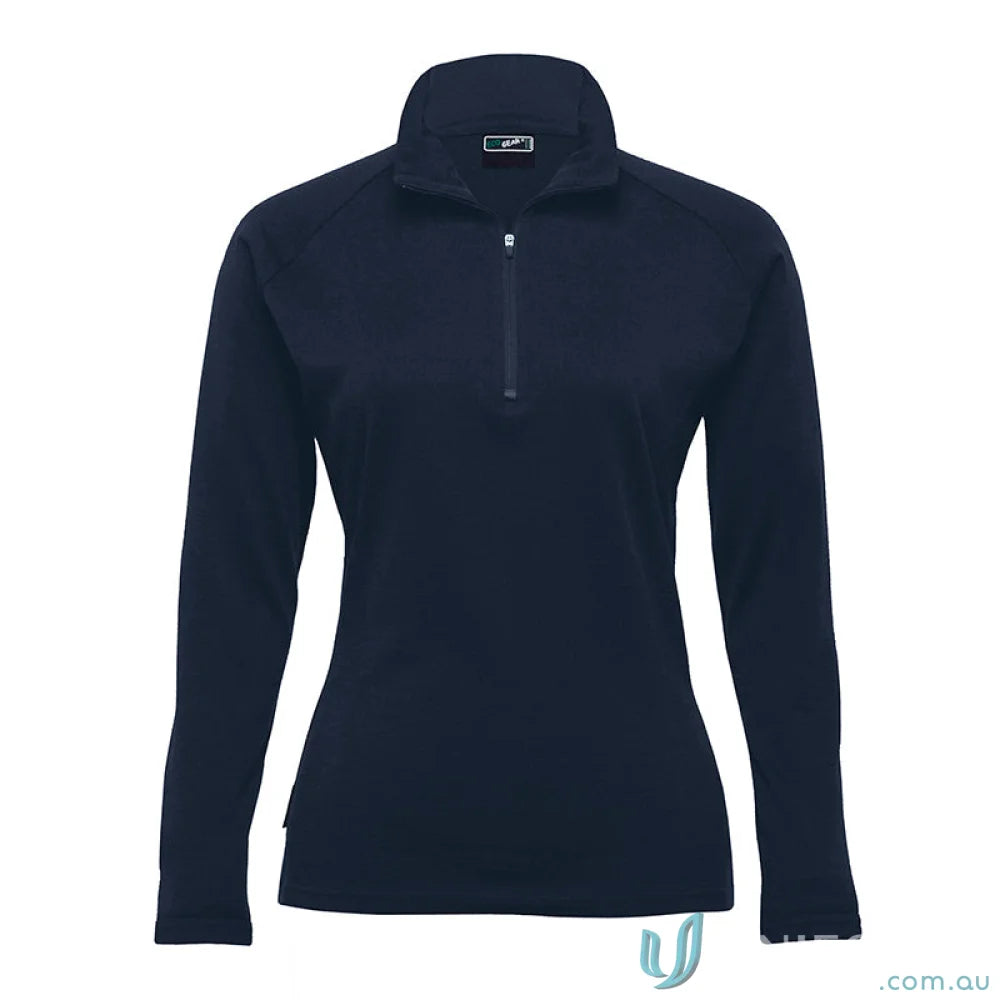Ladies Merino GFL Zip Pullover navy blue long sleeve shirt perfect for workwear uniforms