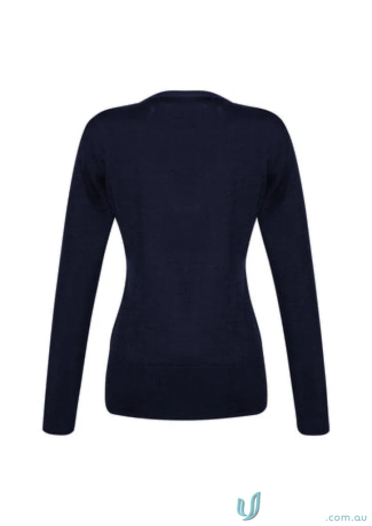 Navy long-sleeved Milano Knit Jumper for ladies made of cozy merino wool
