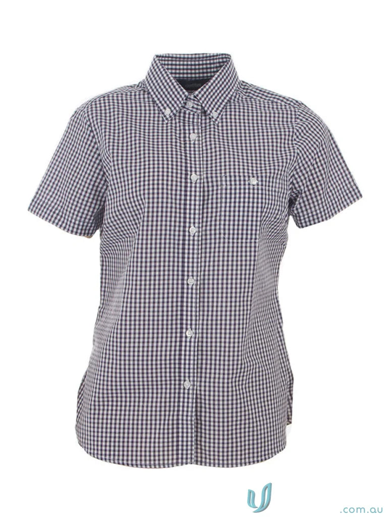 Ladies Miller Gingham SS Check Shirt in classic gingham check for workwear or uniforms