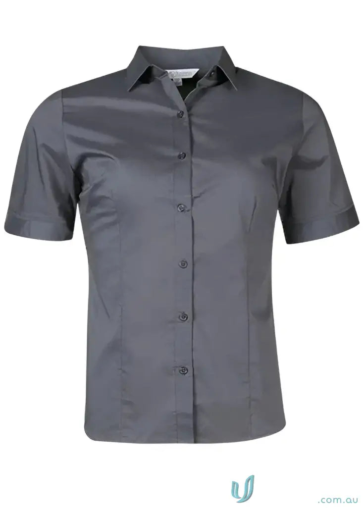 Gray short-sleeved Mosman shirt perfect for uniforms and workwear options
