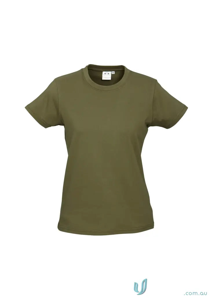 Ladies Newport Tee t10022 biz collection ice short sleeve tee in olive green
