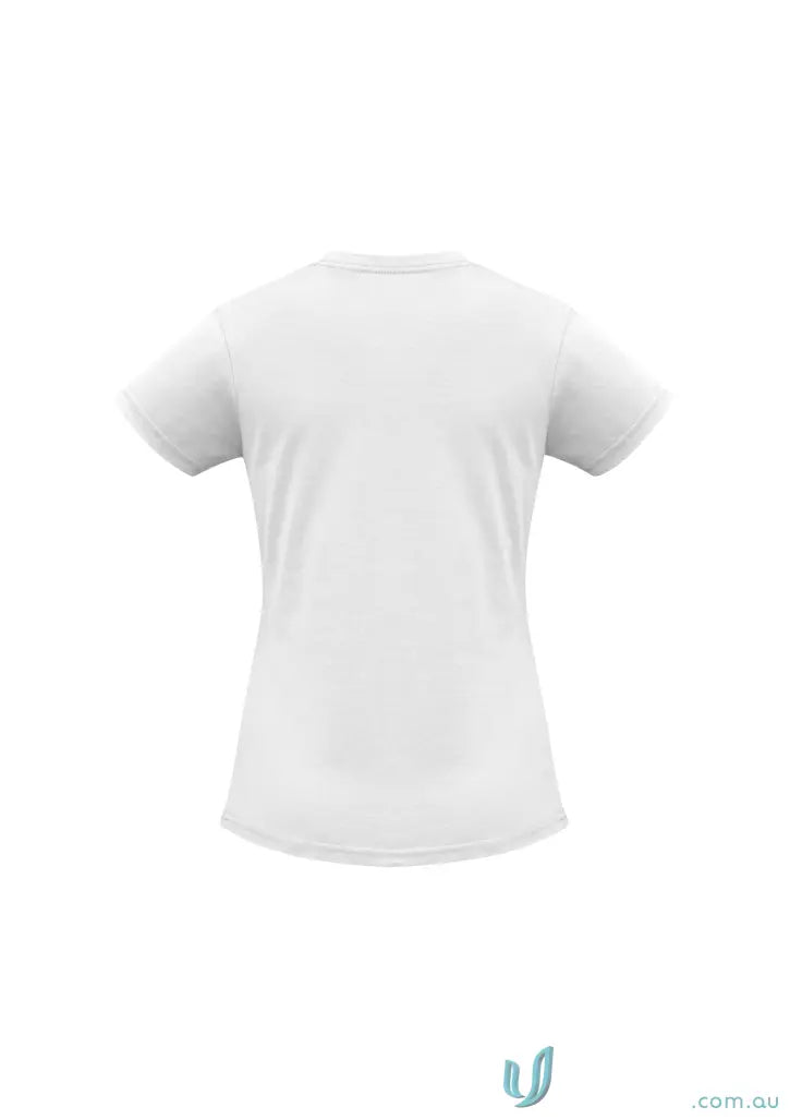 Ladies Newport Tee plain white ice short sleeve tee back view t10022 biz collection