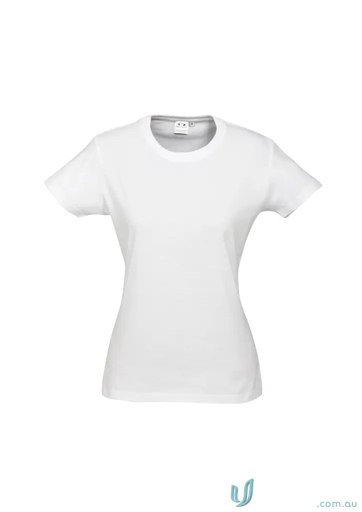Plain white Ladies Newport Tee from t10022 Biz Collection, ice short sleeve tee for ladies
