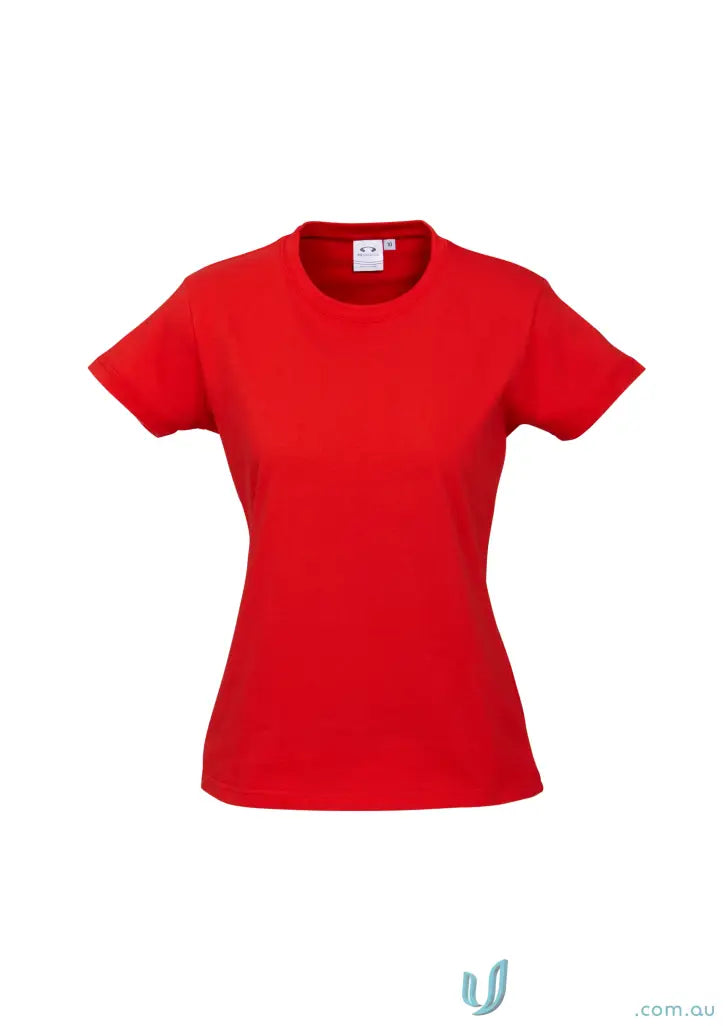 Red Ladies Newport Tee from t10022 biz collection, ice short sleeve tee for ladies ice short