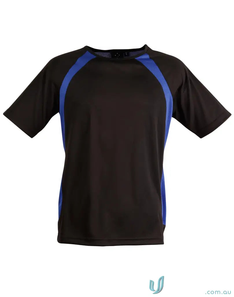 Black and blue Sprint Tee short-sleeved shirt perfect for uniforms and workwear