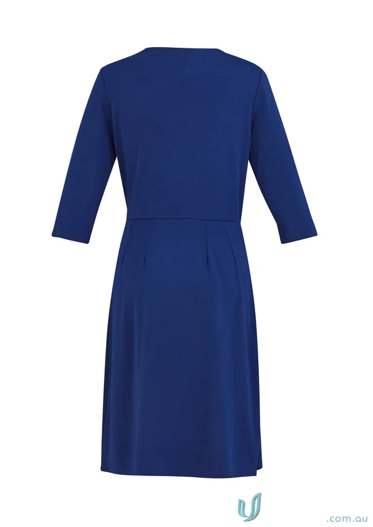 Blue knee-length women’s Paris Dress with three-quarter sleeves from Biz Collection Women’s
