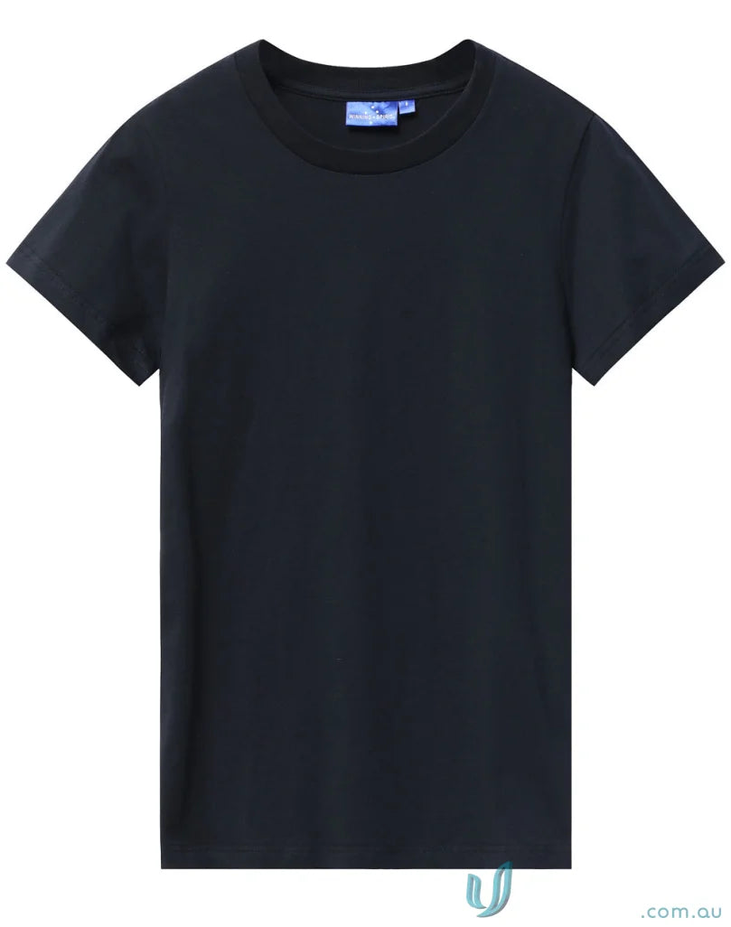 Black Ladies Premium Brighton Tee made from comfy combed cotton for a casual look
