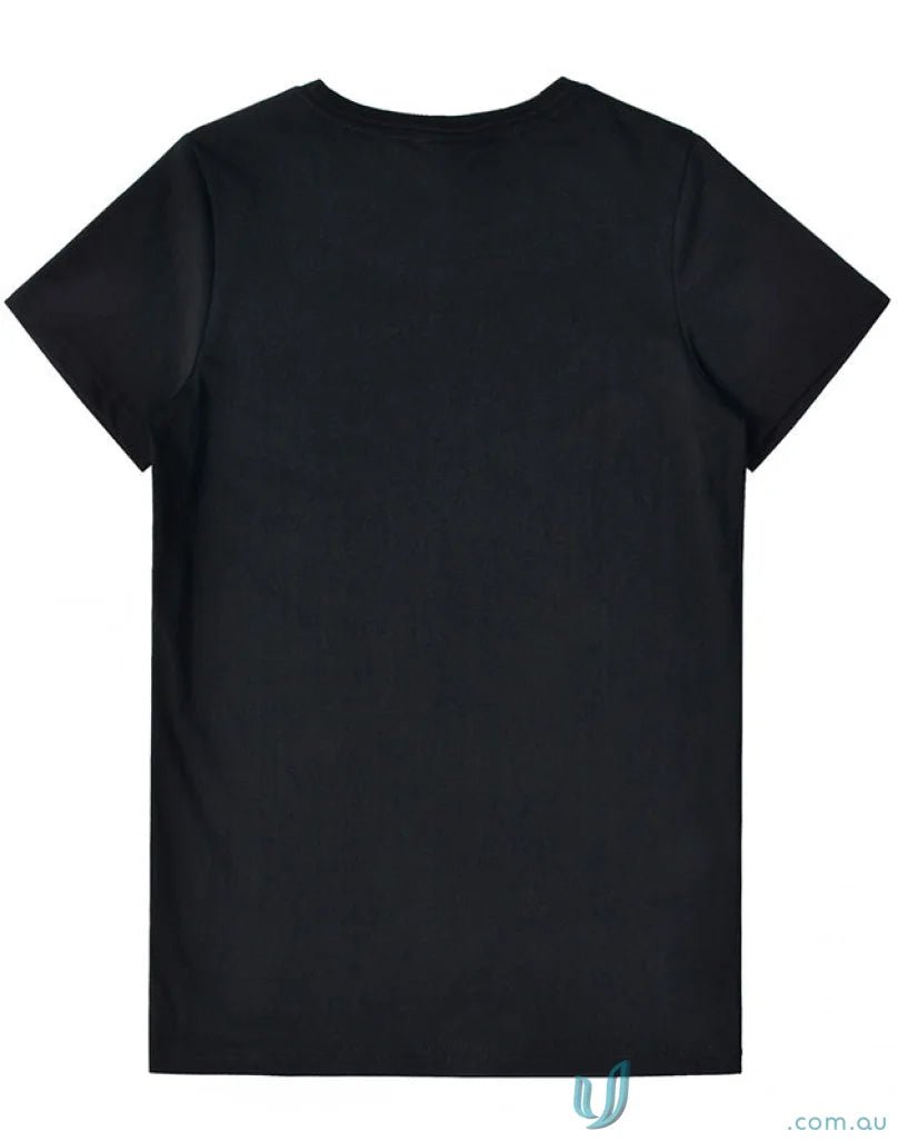 Black short-sleeved Brighton Premium Ladies Premium Cotton T-Shirt made of combed cotton