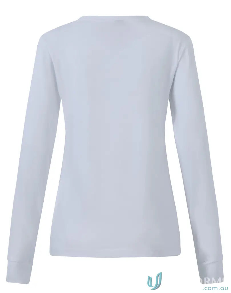 White long-sleeved cotton face tee from TS48 Ladies Premium Cotton Face collection