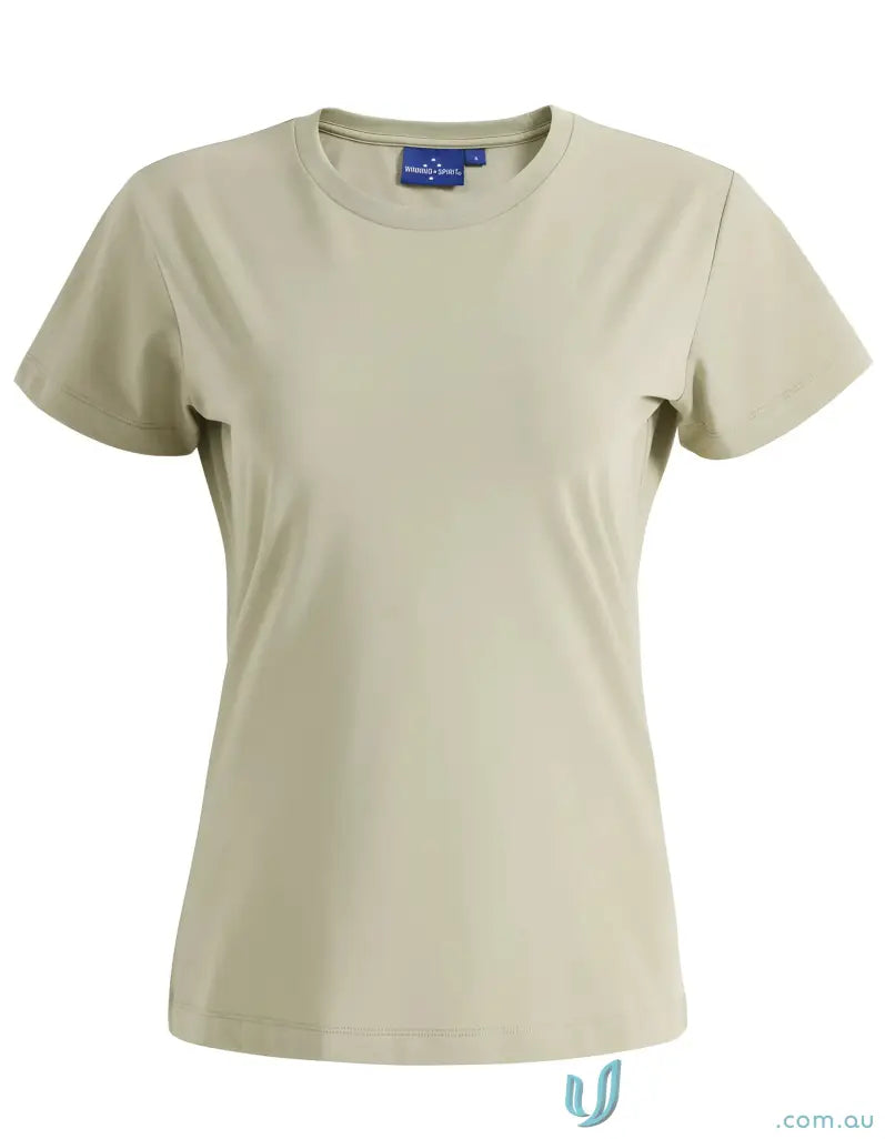 Ladies Premium Mornington T-Shirt in Beige showing stylish short-sleeved design